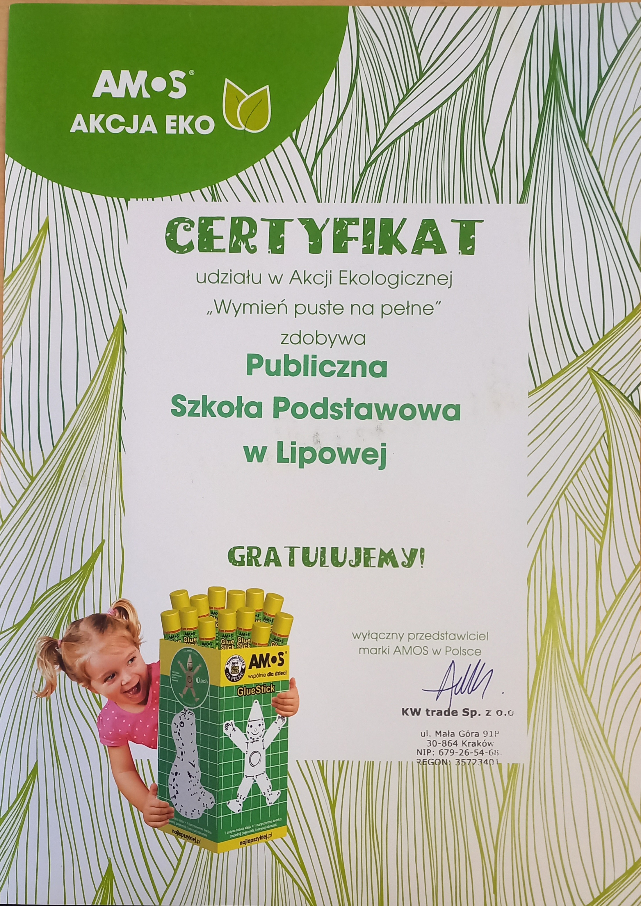 Stawiamy na ekologię! Klej AMOS!