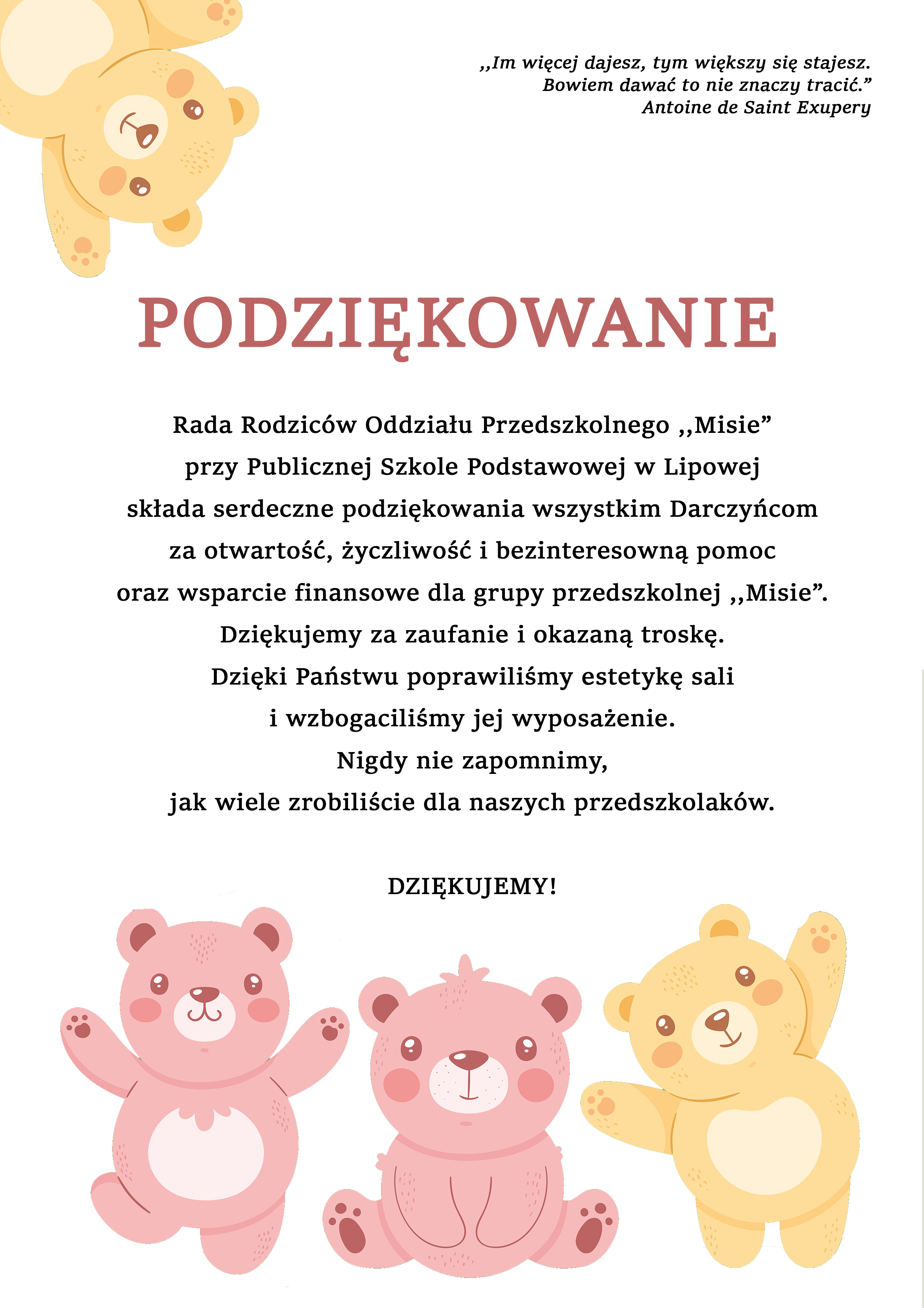 Podziękowania !!!